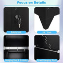 71" Broom Closet Cabinet with Hanging Rod, Tall Black Metal Storage Cabinet for Bathroom, Utility Room, and Garage by CozyNest Decor