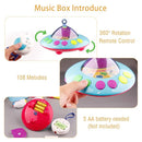 Mini Tudou Musical Baby Crib Mobile Toy with Lights and Music, Star Projector Function and Cartoon Rattles, Remote Control Musical Box with 108 Melodies, Toy for Newborn Sleep by TinyTreasures Baby Boutique