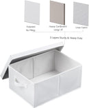 HOONEX Storage Bins with Lids for Organizing, Pack of 2, Storage Boxes with 2 Carrying Handles and Sturdy Heavy Cardboard, 16.5" L x 11.8" W x 7.5" H for Shoes, Books, Clothes, Nursery, White by TinyTreasures Baby Boutique