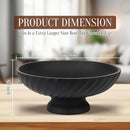 Large Resin Pedestal Decorative Bowl - Modern Fruit Bowl for Kitchen Counter - Handicraft Bowls for Home Decor - Key Bowl for Entry Table,Matte Black by CozyNest Decor