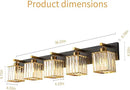 Modern Bathroom Vanity Light 5-Lights Black Gold Crystal Bathroom Wall Light Vanity Light Fixtures，36.22-inch Modern Minimalist Design by CozyNest Decor