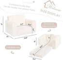 Welnow 2-in-1 Kids Sofa Chair, Convertible Toddler Chair Flip Out Children Sofa Chair Folding Kids Play Sofa with Side Pockets & Removable Cover Armrest Chair for Girl or Boy by CozyNest Decor