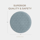 Comfy Cubs Round Kids Play Mat -Small 36 inches Soft Quilted Baby Floor Mat with Non-Slip Bottom - Plush Design for Toddlers' Playtime and Relaxation - Comfortable and Durable - Pacific Blue by TinyTreasures Baby Boutique