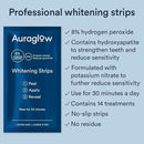 Auraglow Teeth Whitening Strips, Sensitive Whitening Strips, 14 Whitening Treatments, 8% Hydrogen Peroxide with Nano Hydroxyapatite (nHAp) to Reduce Sensitivity and Protect Enamel, 28 Strips, Mint by CozyNest Decor