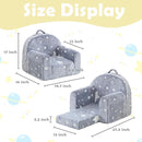 Toddler Chair Comfy,Toddler Couch Fold Out, 2-in-1 Kids Chair,Flip Out Kids Couch,Toddler Sofa Convertible,Children Reading Chair for Age 1-3(Grey Star) by TinyTreasures Baby Boutique
