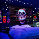 ADDWel Blacklight Skull Tapestry, Black Psychedelic Tapestry Glow In The Dark, UV Reactive Black Light Tapestries Posters Wall Hanging for Room Decor(50 * 60inches) by CozyNest Decor