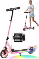 Caroma Electric Scooter for Kids Ages 6-12,150W/180WMotor,10 MPH Max Speed & 7 Miles,Colorful Lights,Adjustable Height & Speed,LED Display,Foldable Kids Electric Scooter 132 Lbs Max Load,Idea Gift by TinyTreasures Baby Boutique