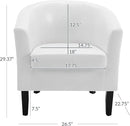 BELLEZE Accent Barrel Chair, Club Tub Sofa Corner Chair with Flared Legs and Cozy Soft Padding for Living Room Bedroom Waiting Room - White by CozyNest Decor