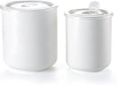 Food Storage Containers with Airtight Lids: Ceramic Canister Sets for Kitchen Countertop - Porcelain Jar for Coffee Tea Flour Sugar Rice Cookies Candy - White (42+75 oz) by CozyNest Decor