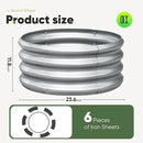 KING BIRD Raised Garden Bed Galvanized Round Planter Box Outdoor for Gardening, Plants, Vegetables, Flowers, Silver, 24x24x12 in, 2 Packs by GreenHaven Gardens