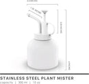 Plant Mister Spray Bottle Stainless Steel Watering Can for Indoor Plants Bonsai Sprayer Succulent Spritzer Houseplant Atomizer Terrarium Mister Modern Garden Tools 10oz/300ml White