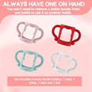 TonGass (4-Pack) Bottle Handles for Dr Brown Narrow Baby Bottles with Easy Grip Handles to Hold Their Own Bottle - BPA-Free Soft Silicone - Red Blue Pink and White by TinyTreasures Baby Boutique