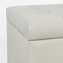 Adeco 18" PU Storage Ottoman, Upholstered Square Faux Leather Foot Rest - Flip Top Footstool with Sturdy Wood Legs, Small Cube Coffee Table Extra Seat for Living Room, Bedroom, Elephant Grey by CozyNest Decor