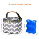 BreastMilk Cooler Bag with Ice Pack Fits 4 Large Baby Bottles Up to 5 Ounce, Baby Bottle Cooler Bag Great for Nursing Mom Daycare by TinyTreasures Baby Boutique