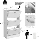 Shoe Storage Cabinet Set of 2 with 3 Flip Drawers, Narrow Shoe Cabinet Freestanding Slim Shoe Storage Organizer for Entryway, Hallway, Entrance, Bedroom, Living Room, White by CozyNest Decor