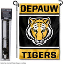 College Flags & Banners Co. DePauw Tigers Garden Flag with Pole Stand Holder by GreenHaven Gardens
