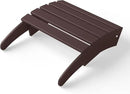WestinTrends Outdoor Ottoman, Patio Adirondack Ottoman Foot Rest, All Weather Poly Lumber Folding Foot Stool for Adirondack Chair, Widely Used for Outside Porch Pool Lawn Backyard, Dark Brown by CozyNest Decor