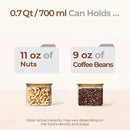 ComSaf 0.7 Qt Rectangle Glass Storage Containers with Lids, Glass Jars with Bamboo Lids, Clear Food Jar, Sugar Coffee Containers, Small Pantry Storage Container for Tea Candy Nuts Spices Oat by CozyNest Decor