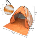 Pop Up Beach Tent Shade Sun Shelter UPF 50+ Canopy Cabana 2-3 Person for Adults Baby Kids Outdoor Activities Camping Fishing Hiking Picnic Touring (Orange Stripes) by TinyTreasures Baby Boutique