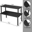 Cabinet Organizer Shelf(Set of 2),Kitchen Counter Shelves,Bamboo Spice Rack Countertop and Cabinet,Stackable Expandable,Large(Black) by CozyNest Decor