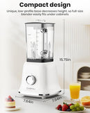Professional Blender For Smoothies, 58 Oz Glass Jar, Glass Blender Including Puree & Crush Ice Functions, 750 Watts, B02 (White) by TinyTreasures Baby Boutique