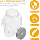 VOSAREA 4pcs Halloween Beverage Bottles Clear Skull Shaped Jar Cups 800ml Plastic Drink Bottles with Screw Straw Hole Lid Party Water Tumbler Skull Beverage Juice Mug by CozyNest Decor