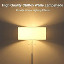 2-Light Floor Lamp, Mid Century Floor Lamp with White Fabric Shade, Standing Lamp Tall Lamp for Living Room Bedroom, 3 Color Temperatures 9W Bulb Include by CozyNest Decor