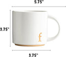 COLLECTIVE HOME - Monogram Ceramic Mugs, 15 oz Golden Initial Coffee Cups, Elegant Alphabet Tea Mugs, Elegant Personalized Mug with Gift Box, Luxurious Cups for Office and Home (f) by CozyNest Decor