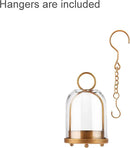 7.5" High Versatile Modern Metal Hurricane Lantern with Handmade Sturdy Glass Dome for 2" Pillar Candle & Plants (Brass, 4" x7.5) by CozyNest Decor