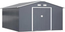 Outsunny 11' x 13' Outdoor Storage Shed, Garden Tool Metal Shed with Foundation Kit, Double Lockable Door, Air Vents and Sloping Roof, for Backyard, Patio, Lawn, Dark Gray by GreenHaven Gardens