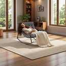 Oversized Rocking Chair with Cushion, Indoor Outdoor Lounge Patio Recliner Rocker with Armrests, Supports 330 lbs, Comfortable Papasan Chair for Bedroom, Living Room, Porch, Garden -Grey by TinyTreasures Baby Boutique
