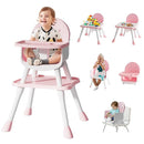 6 in 1 Baby High Chair for Babies and Toddlers, Booster Seat, Kids Learning Table & Chair (Pink) by TinyTreasures Baby Boutique