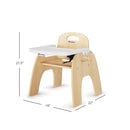 Foundations Easy Serve Low Wood Feeding Chairs Multipack, Adjustable Harness, Removable Dishwasher Safe Tray, No-Tip Base, Stackable Toddler Chairs, 2 Pack (11 inch) by TinyTreasures Baby Boutique