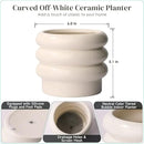 Tiered Bubble Ceramic Plant Pot, Creamy White 6 Inch Ceramic Planter with Drainage Holes, Ceramic Flower Pot with Mesh Pad, Rubber Plugs, Ceramic Pots for Indoor Plants Outdoor, Modern Décor by GreenHaven Gardens