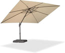 PURPLE LEAF 9' X 11.5' Rectangle Cantilever Umbrella Patio Umbrella Outdoor Aluminum Offset Hanging Umbrella with 360-degree Rotation for Pool Garden Backyard Deck, Beige by GreenHaven Gardens