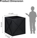 SUNNYPARK Large Metal Planter Box 17”x 17”x 18”, Square Modern Black Metal Planter Box Heavy Duty with Drainage Holes for Outdoor Garden Patio by GreenHaven Gardens