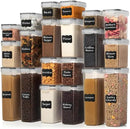 WHITE FEATHER SUPPLIES 40 PCS Airtight Food Storage Containers with Lids - BPA Free Durable Plastic Leakproof Flour Sugar Cereal Containers Storage for Pantry Organization - Dishwasher Safe by CozyNest Decor