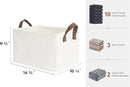 StorageWorks Storage Bins, Fabric Storage Bins for Shelves, Storage Baskets with Metal Frame, Closet Baskets and Bins with Handles, Beige, 2-Pack by CozyNest Decor