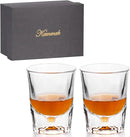 KAMMAK 2 Pack Shot Glasses Bulk 2.5oz Cool Shot Glasses with Heavy Base for Whiskey, Vodka in Bar And Party Gifts for Men, Whisky Lovers, Wedding, Anniversary, Birthday by CozyNest Decor