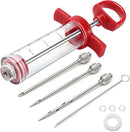TGE-V 1-oz Plastic BBQ Marinade Injector Kit, Turkey Injector Syringe (3 Stainless Steel Meat Needles + 3 Replacement O Rings + 1 Cleaning Brush) for Smoked BBQ Grill by GreenHaven Gardens