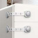 2 Pack Cabinet Locks/Refrigerator Locks Baby Proofing - Child Proof Locks for Drawer, Refrigerator, Fridge, Toilet Seat-No Screws or Tools Required (2 Pack-Grey Locks) by TinyTreasures Baby Boutique