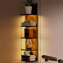 5 Tier Wall Shelf Unit, Modern Vertical Lack Wall Shelves with Light, Wall Mount, Floating Column Home Decor Shelves for Bedroom, Living Room, Vanity Storage Display(Dark Brown) by CozyNest Decor