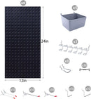 48x24 inch Black Metal Pegboard Kit for Wall Organization with Hooks, Garage Storage Bins, and Utility Tool Board, Efficient Tool Organizer Peg Board by GreenHaven Gardens