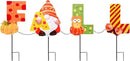 WONDER GARDEN Fall Yard Stakes Yard Signs, 4 Pack Metal Thanksgiving Lighted Garden Stakes, Gnome Sign with LED Lights for Harvest,Outdoor, Lawn,Farmhouse Decorations by CozyNest Decor