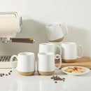 Hasense Porcelain Coffee Mugs Set of 6, 15 Ounce Large Ceramic Coffee Cups Set with Handle for Latte, Tea, Cocoa and Hot Chocolate, White Coffee Mugs for Men and Women, Microwave Safe by CozyNest Decor