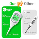 Boncare 9 Seconds Digital Basal Thermometer - Accurate Oral & Rectal Thermometer for Adults & Kids, Fever Alarm, Large Display (White) by TinyTreasures Baby Boutique