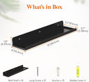 Lifewit Floating Shelves for Wall, 10 Pack Black Acrylic Shelf 15" Room Decor for Bookcase/Vinyl Record Display/Photo/Picture in Bedroom, Living Room, Bathroom, Kitchen Storage and Organization by TinyTreasures Baby Boutique