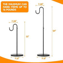 2 Pack Plant Stand Indoor Outdoor, Heavy Duty Wind Chime Holders, Hanging Plant Stand, 33" - 59" Adjustable Shepherds Hooks, Hold 16 lbs - Black by GreenHaven Gardens