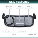Snack Tray Fits for UPPAbaby Vista V3/Vista V2/Vista/Cruz/Cruz V2/ RumbleSeat/RumbleSeat V2, Updated Snack Tray with Two Snack Compartments & Cup Holder, Quick Attachment, Stroller Accessories by TinyTreasures Baby Boutique