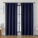 Simplebrand Ava Navy Blue Blackout Curtains for Bedroom 84 Inch Length 2 Panels Set, Solid Thermal Insulated Privacy Living Room Window Treatment Curtains Blackout Drapes, W50 x L84 Inch, Navy Blue by TinyTreasures Baby Boutique